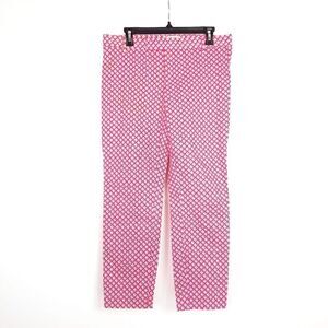 Gap Slim Cropped Pink Lamp Post Printed Casual Pants Size 6